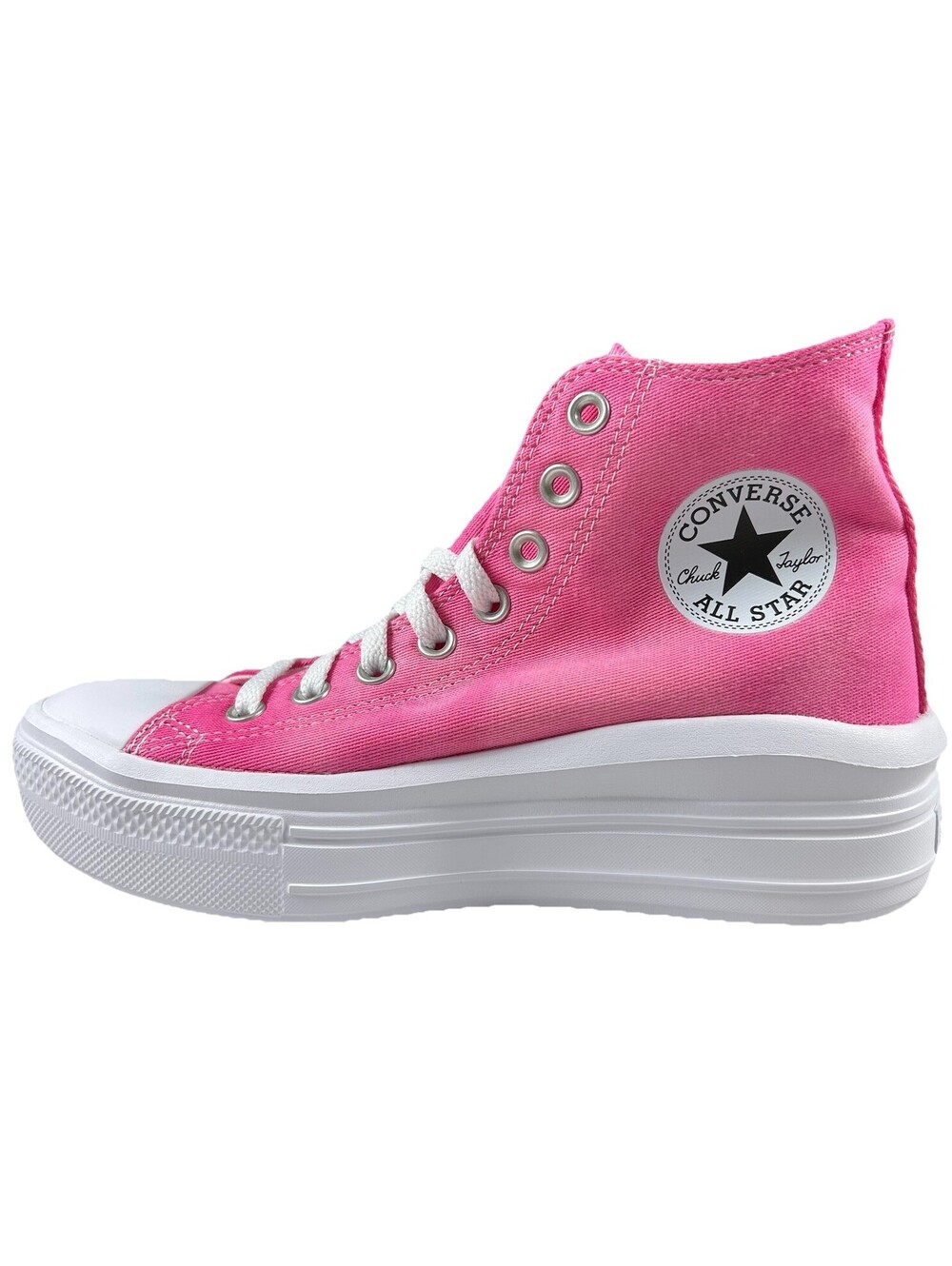 Converse CTAS Move Hi Youth High Top Sneakers Size 6.5 White/Chaos Fuchsia New